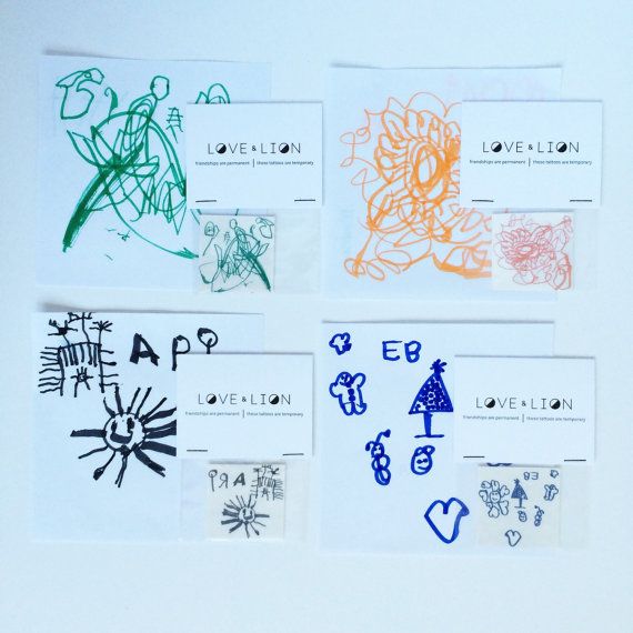 Send your child's artwork to Love & Lion, and they'll turn it into an awesome temporary tattoo.