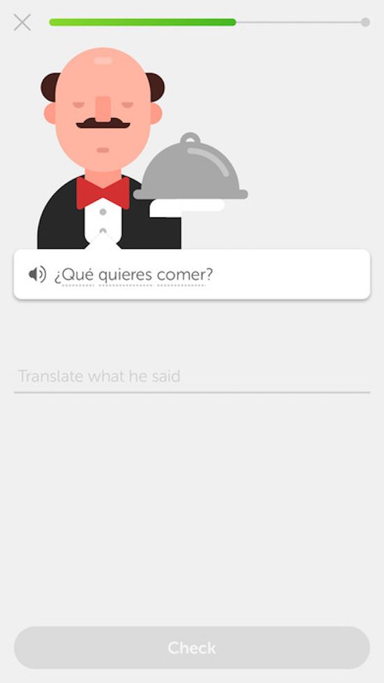 Learn a new language with the free Duolingo app. 