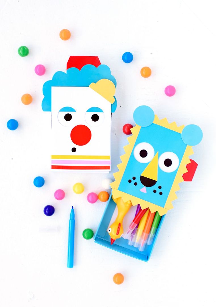 Handmade Charlotte Kids craft kits: Big Top Mini Match Boxes