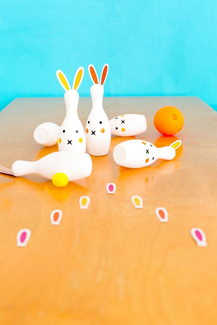 Handmade Charlotte Kids craft kits: Bowling Bunnies are a cute affordable craft kit that becomes a game!