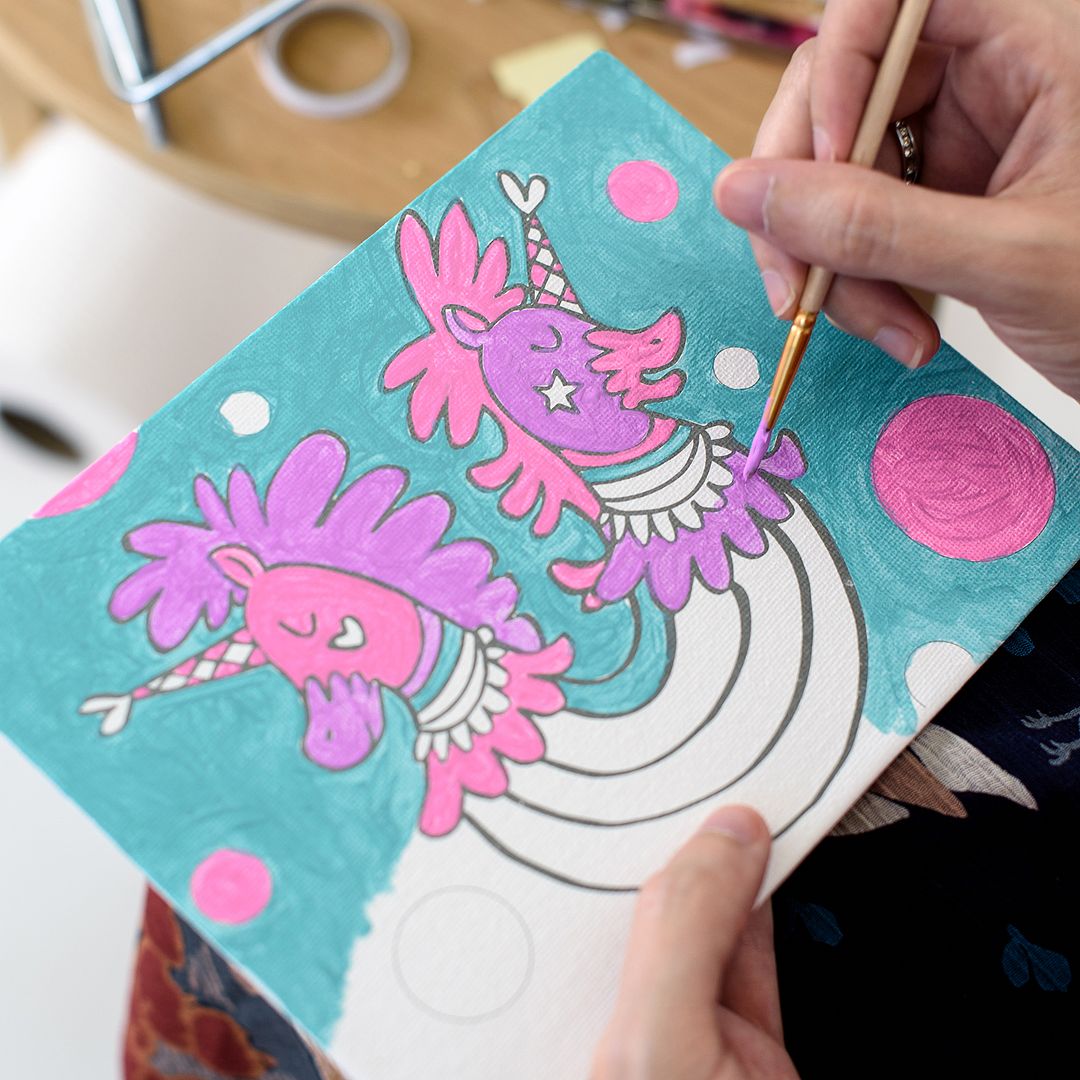 Love this paint by numbers unicorn project from Handmade Charlotte Kids 