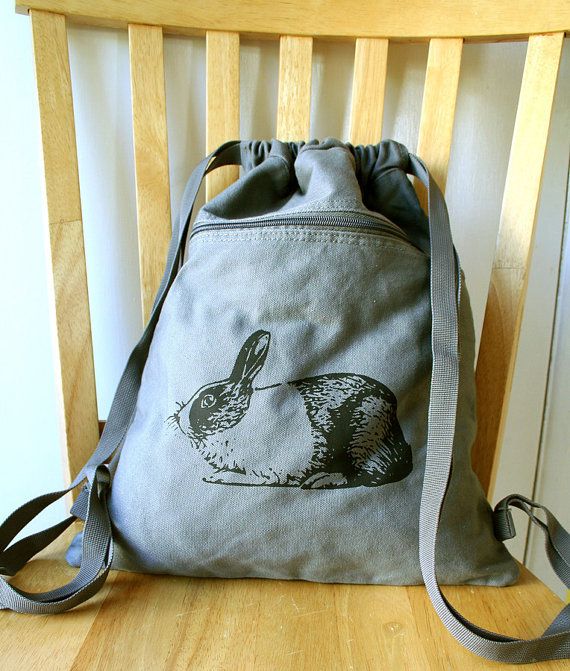 This Rabbit backpack by catbirdcreatures on Etsy is simple and mod.