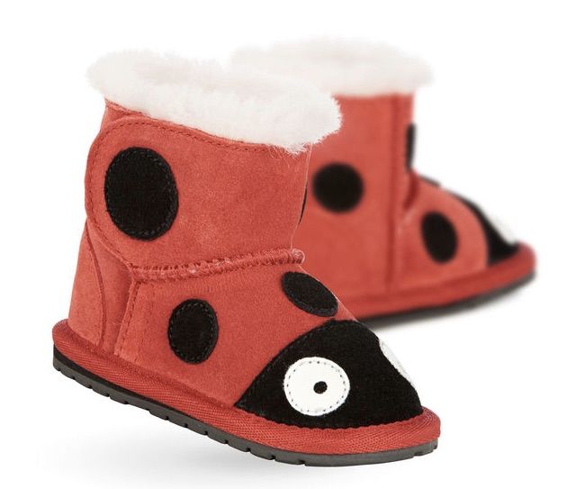 Ladybird boots from Emu are good luck!