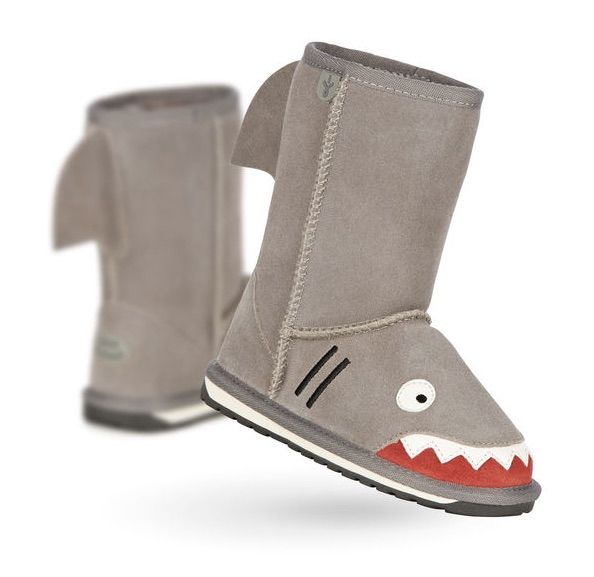 Shark boots from Emu's Little Creatures. We're gonna need a bigger foot!