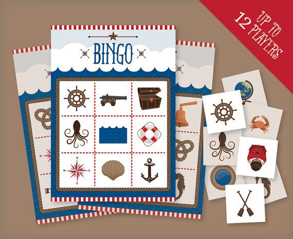Nautical Printable Bingo Game by Faffy Tea is fun for the whole family