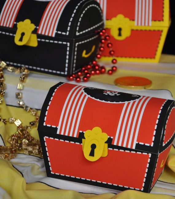 Foldable pirate chests to hold goodies n' gold by Glitter Ink Designs is great for holding treats or treasures