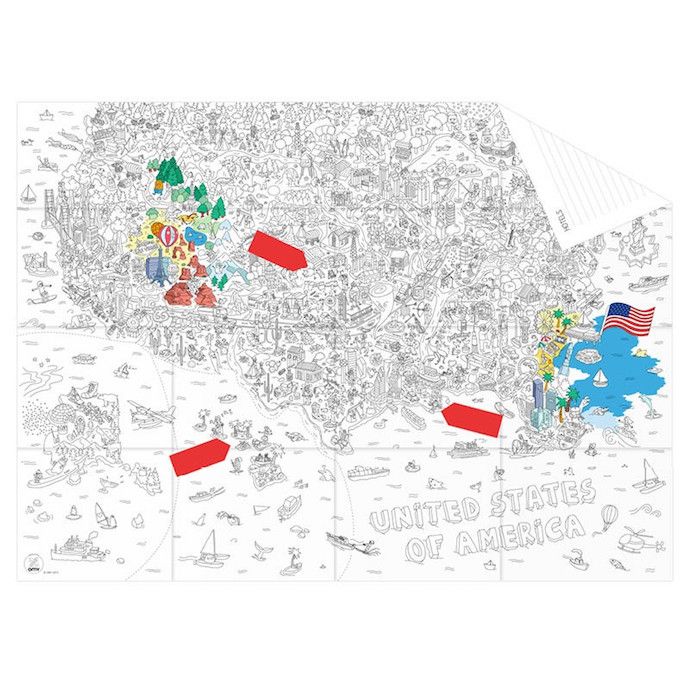 Preschool birthday party gifts under $15: Mini Life's USA coloring map