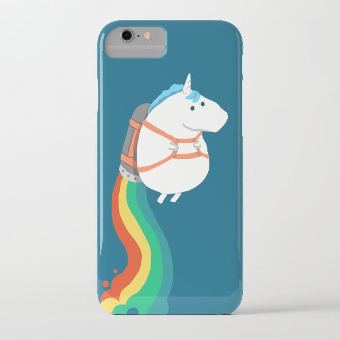 The coolest iPhone 7 cases: Unicorn on a rainbow jetpack from Society6