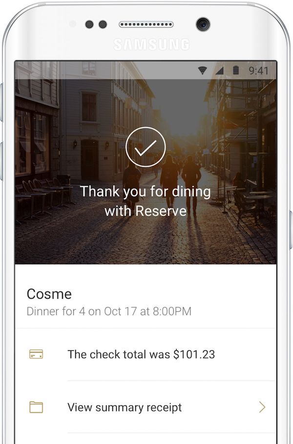 Book your table and pay your bill with the Reserve app.