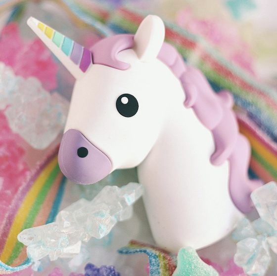 Emoji Movie gear to get you excited: Rainbow Unicorn battery charger by WattzUp