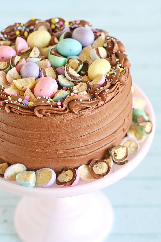 Beautiful Easter cake recipes: Chocolate Malt Cake at Glorious Treats