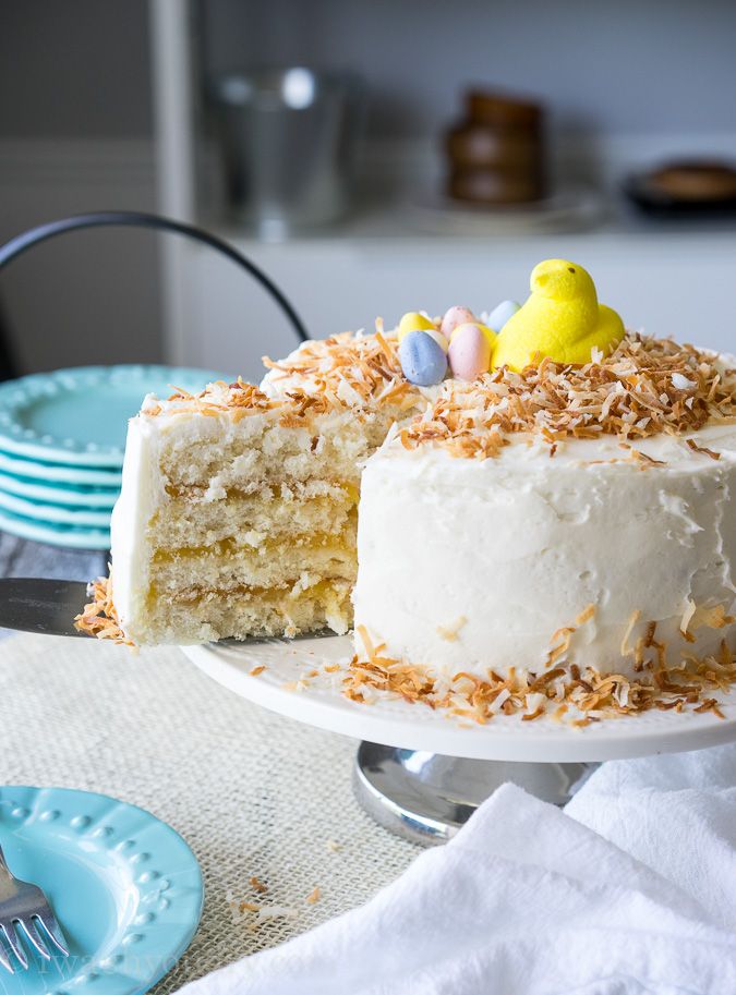 Beautiful Easter cake recipes: Coconut Lemon Layer Cake at I Wash You Dry