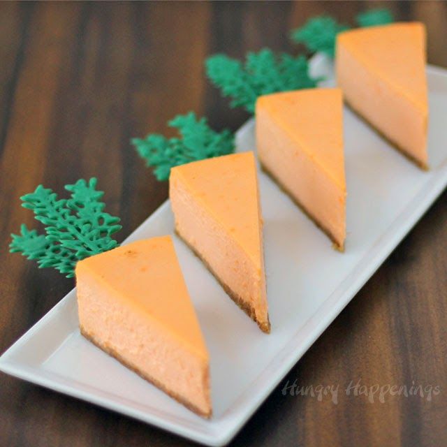 Beautiful Easter cake recipes: Orange Cheesecake Carrots at Hungry Happenings
