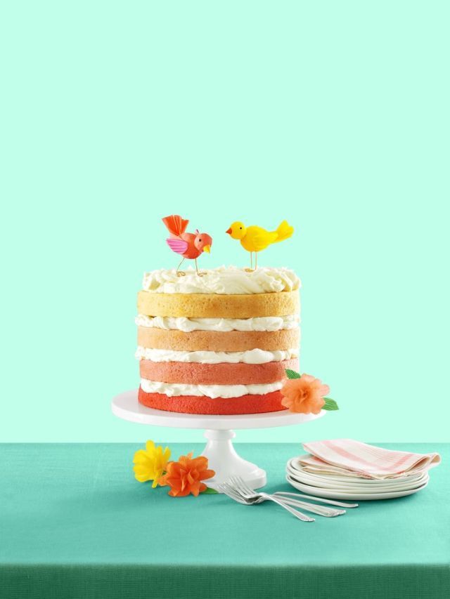 Beautiful Easter cake recipes: Pink Ombre Cake with Vanilla Buttercream at Woman's Day