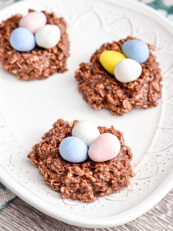 Cute and easy Easter treats kids can make themselves: No-bake cookie nests at Joy Food Sunshine