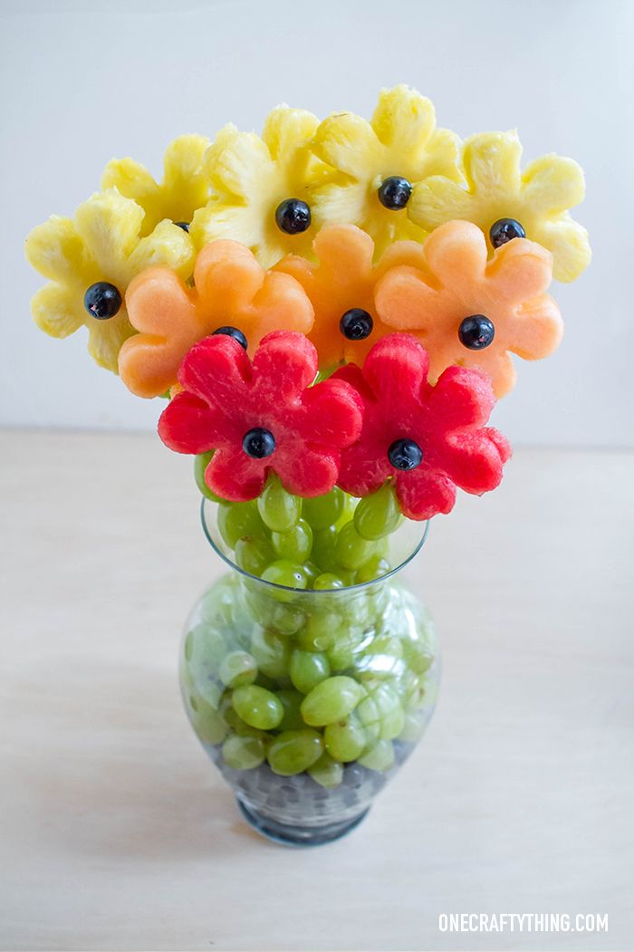 Homemade Mother's Day food gift ideas: Fruit bouquet at One Crafty Thing