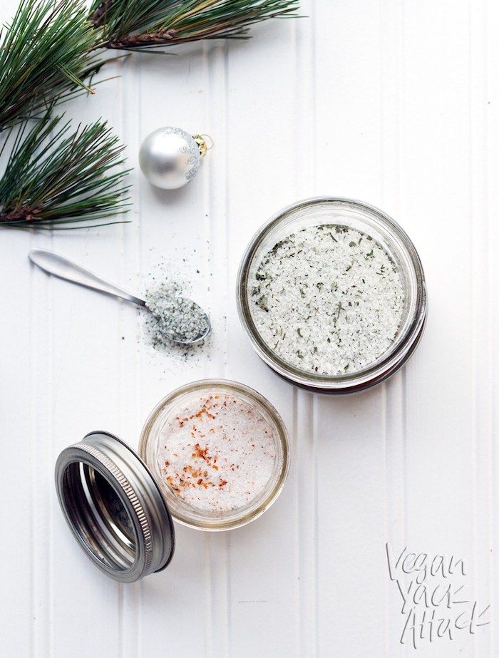 Homemade Mother's Day food gift ideas: Herbed sea salts at Vegan Yack Attack