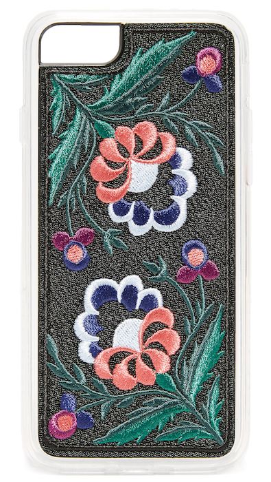 Floral phone cases for Mother's Day: Embroidered phone case by Zero Gravity