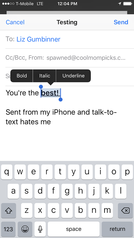 How to add bold, italics, and underline to iPhone emails | Cool Mom Tech