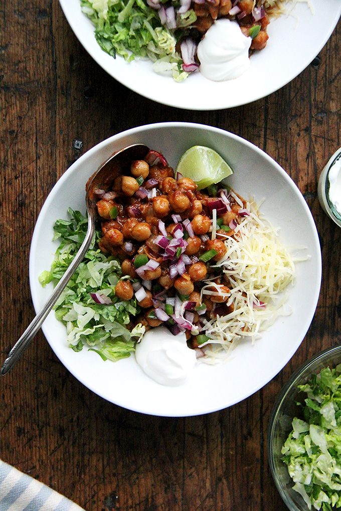 Cool Mom Eats weekly meal plan: Chickpea Taco Bowls at Alexandra's Kitchen