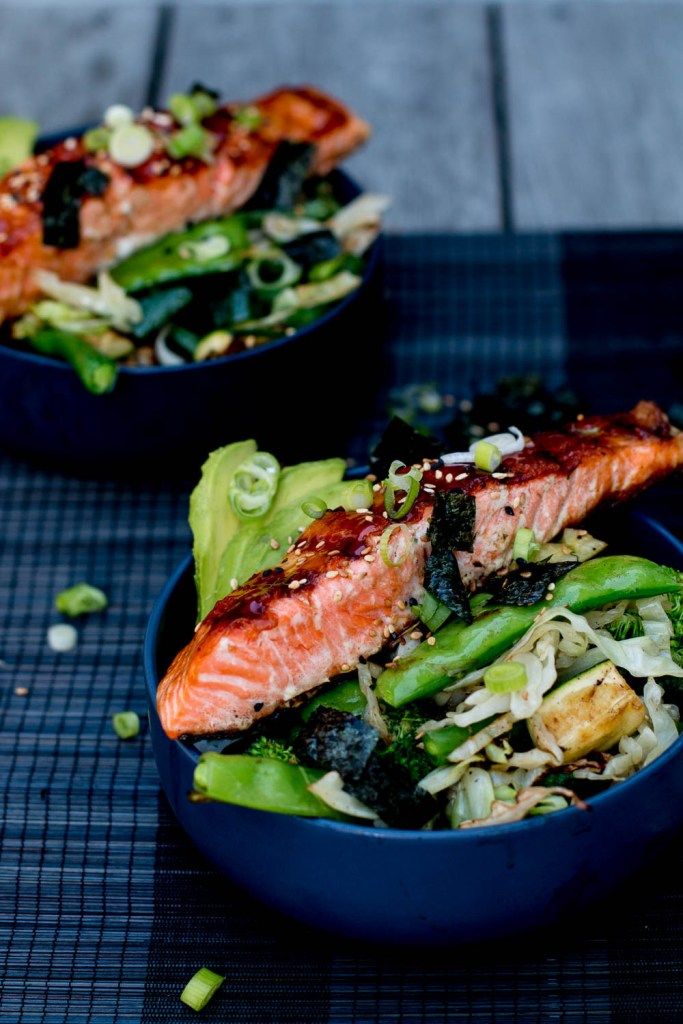 Cool Mom Eats weekly meal plan: Teriyaki Salmon Bowls at The Brick Kitchen