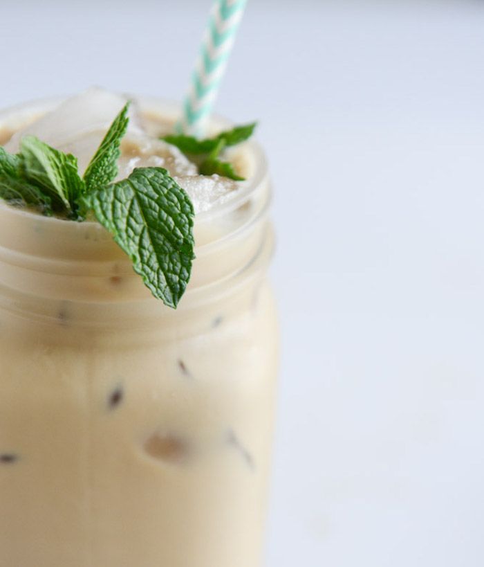 Boozy coffee drink recipes: Mint Iced Coffee at How Sweet Eats