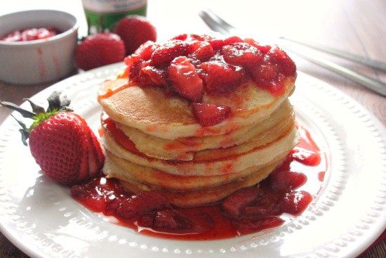 Ricotta Pancakes with Fresh Strawberry Syrup at Jessica in the Kitchen