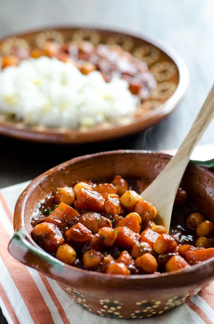 Cool Mom Eats weekly meal plan: Sweet Potato and Chickpea Stew Chili Colorado | Dora's Table