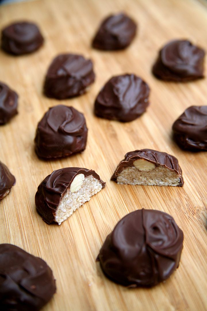 Healthy chocolate recipes to get your fix without guilt: Healthy vegan "Almond Joy" at Pop Sugar
