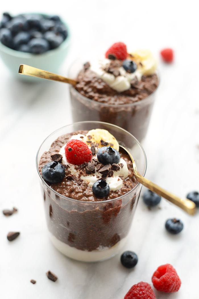 Healthy chocolate recipes to get your fix without guilt: Chocolate Chia Seed Pudding Fit Foodie Finds