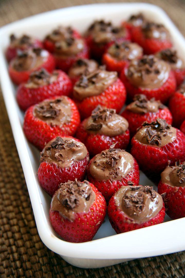 Healthy chocolate recipes to get your fix without guilt: Healthy chocolate mousse filled strawberries at Pop Sugar