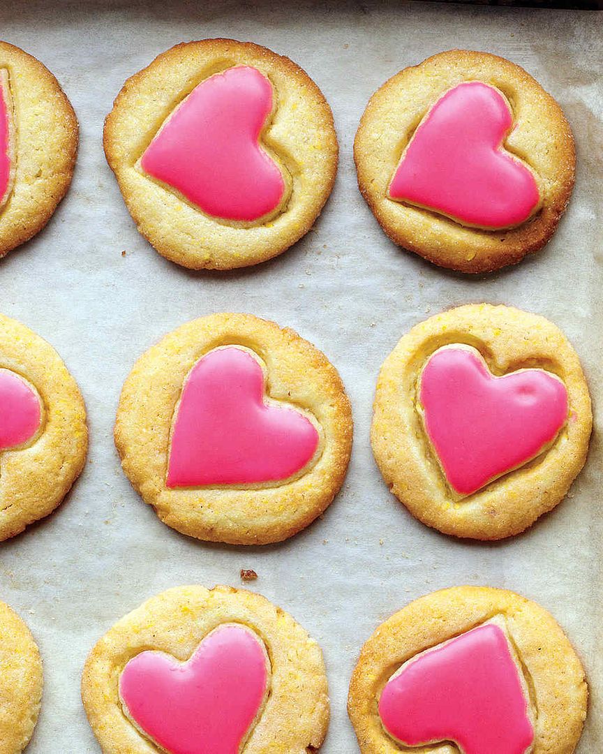 Heart Glazed Cornmeal Cookies | Martha Stewart 