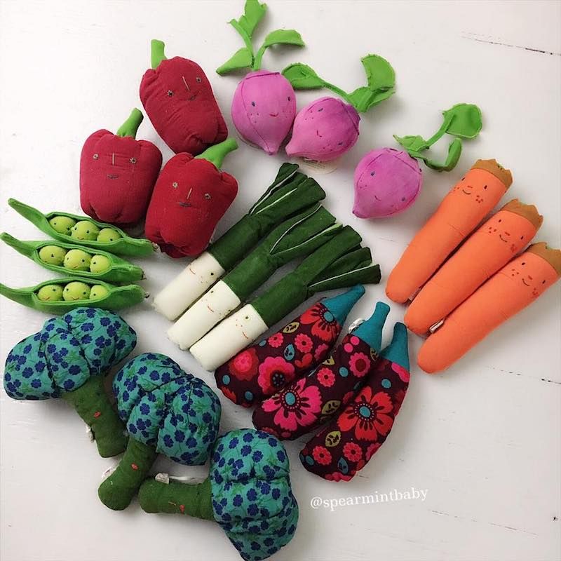 Eat your veggies, kids. Or, at least, chew on them. | Veggie rattles at Spearmint Kids