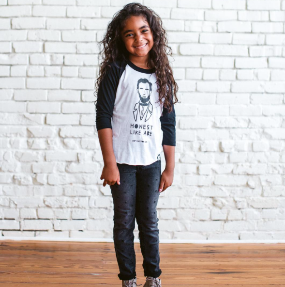 Cool historical t-shirts for kids: Honest Like Abe at Wee Rascals