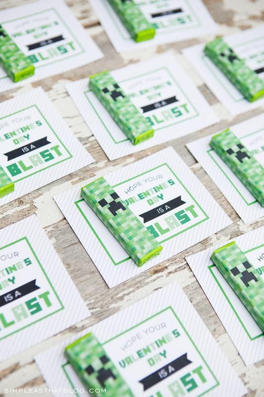 Valentine's Day cards for boys: Minecraft Creeper Cards by Simple As That