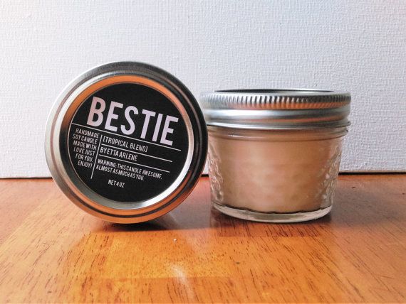 Galentine's Day gifts: Bestie candle by Etta Arlene on Etsy)