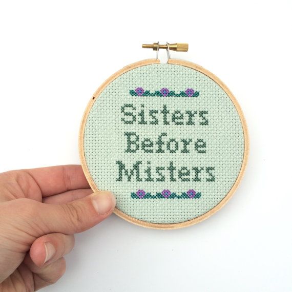 Galentine's Day gifts: Hilarious Cross stitch hoops by Bananya Stand on Etsy