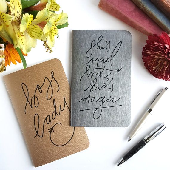 Galentine's Gifts: Power Woman journals from Icey Designs on Etsy