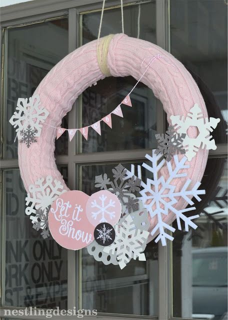 Winter birthday party themes: sweater wreaths by Nestling Designs