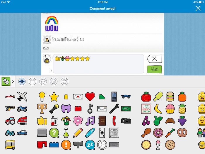 Emoji-only comments are a great safety feature on the LEGO Life social media app for kids.