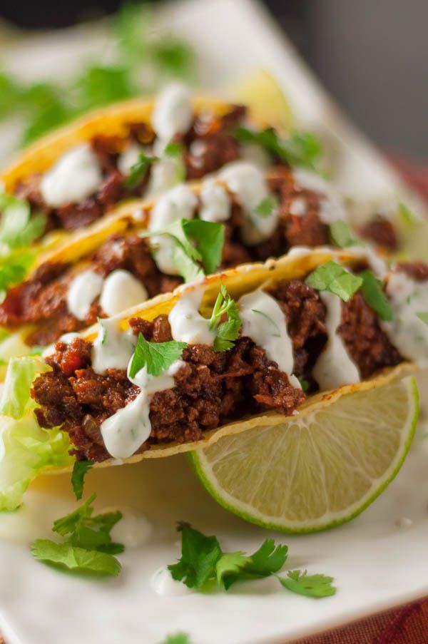 Cool Mom Eats weekly meal plan: Spicy Sweet Tacos with Lime Sour Cream at Mamagourmand