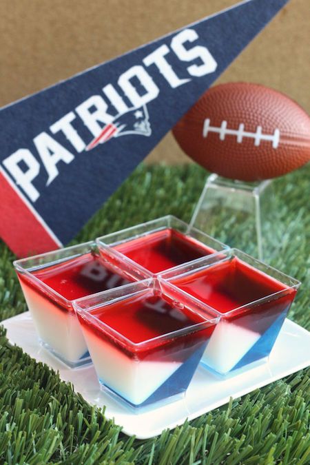 Best Super Bowl recipes to celebrate New England: New England Patriots Jell-O Shots | delish 