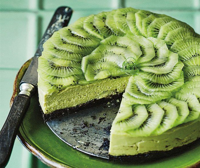 Gorgeous recipes in Pantone's color of the year at Food Republic, like this Kiwi Cheesecake