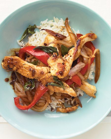 For a make-ahead stir-fry meal, freeze your veggies and rice and follow a classic recipe, like this Chicken and Basil Stir-Fry | Martha Stewart