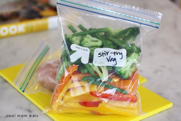 How to prep make-ahead stir-fry freezer packs: Prep the veggies | Cool Mom Eats