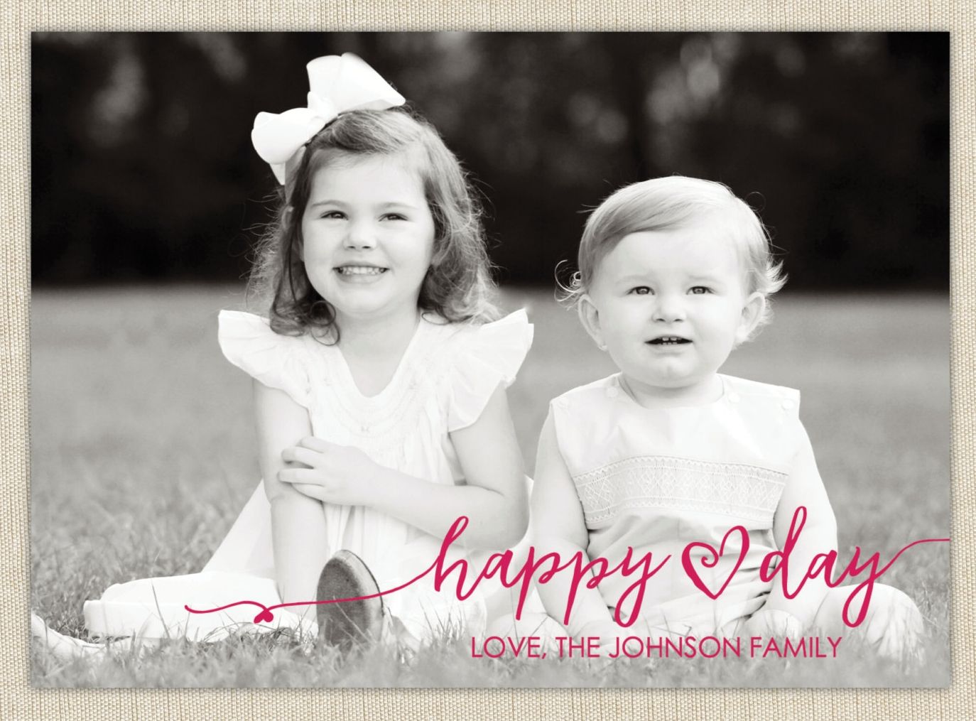 A sweet and simple Valentine's Day photo card by Brown Paper Studios.