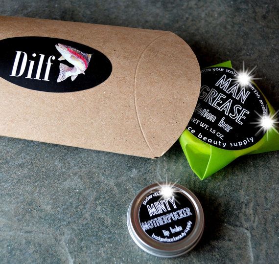 Inexpensive Valentine's Day gifts for him: DIL gift pack from Badger Face Beauty on Etsy.