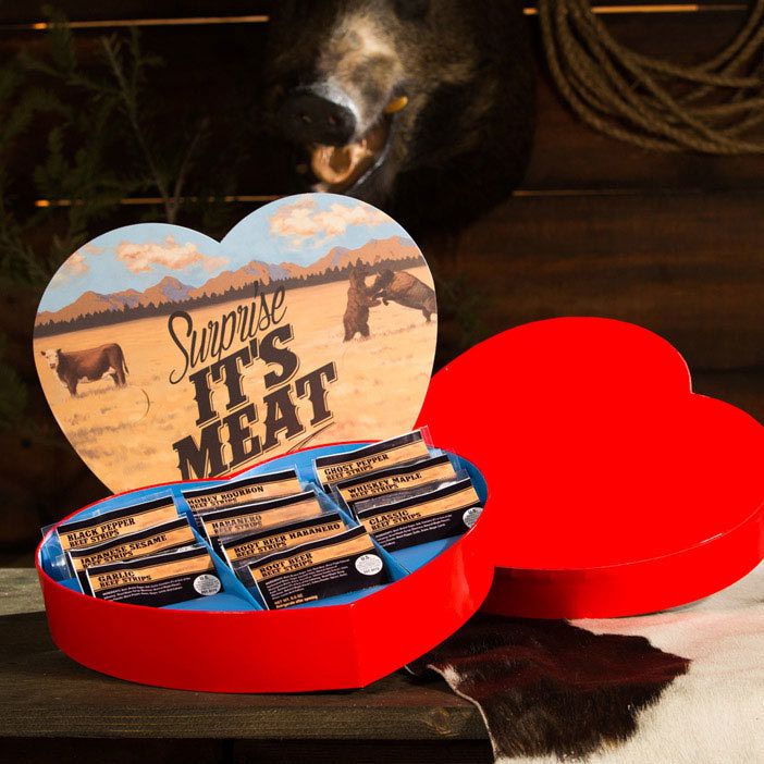 Inexpensive Valentine's Day gifts for him: Jerky Heart by Man Crates.