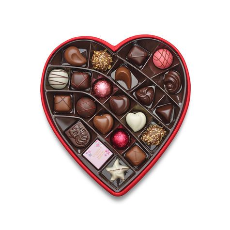 Fancy chocolates boxes for Valentine's Day: Godiva Satin Heart Box.