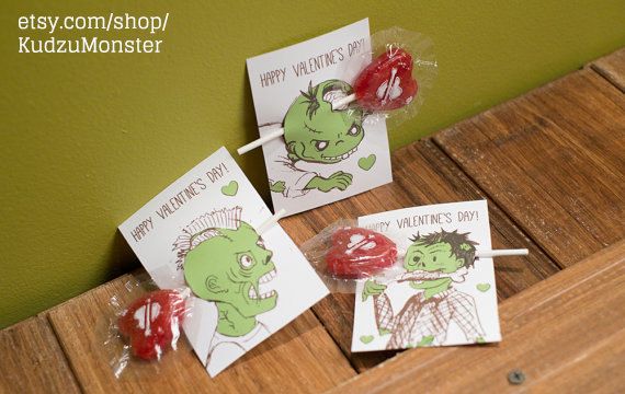 Valentine's Day cards for boys: Zombie Printables by KudzuMonster